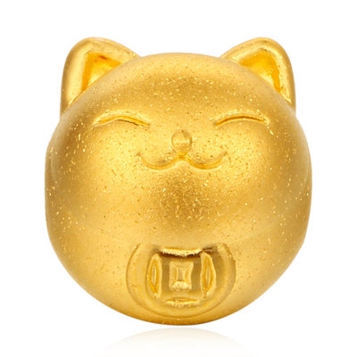 多邊金都3D硬金財(cái)貓轉(zhuǎn)運(yùn)珠 時(shí)尚與好運(yùn)的完美融合